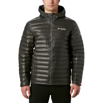 Columbia OutDry Ex Gold Hooded Down, Chamarras Negros Para Hombre | 235174-NTY